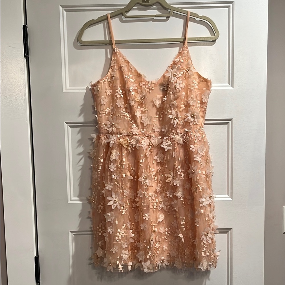 Lulu’s Pink Floral Embellished Dress